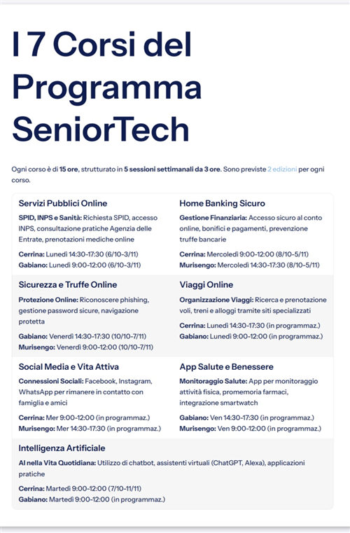 Seniortech-Autonomia e Sicurezza Digitale in Valcerrina
