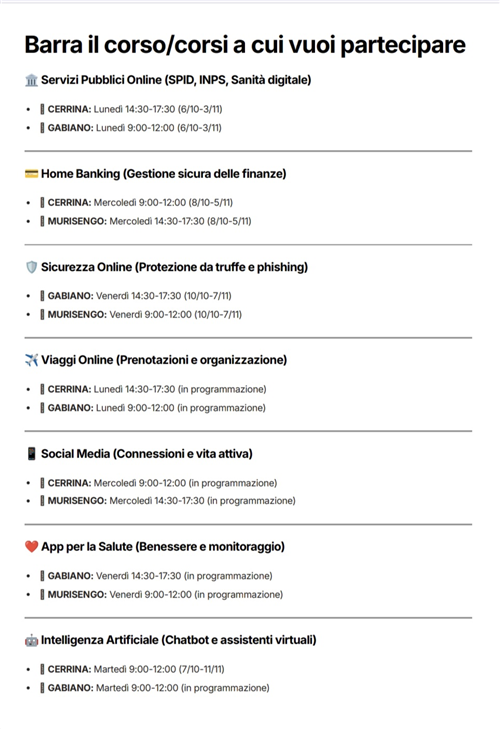 Seniortech-Autonomia e Sicurezza Digitale in Valcerrina

